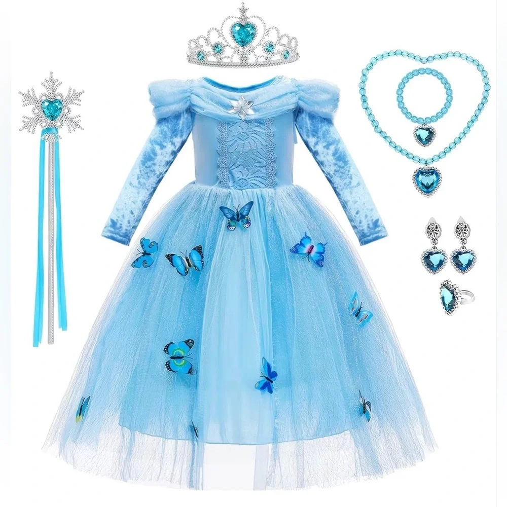 🎉LAST PIECE 🎉 8pcs Girls Butterfly Princess‎ Dress Costume With Accessories